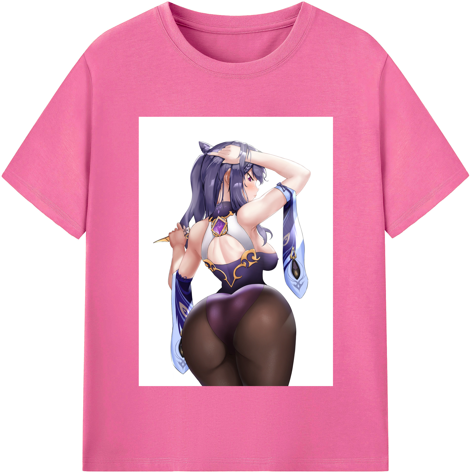 げんし神 刻晴 こくせい genshin Kokusei レディースカジュアルプリントTシャツ（綿100％）